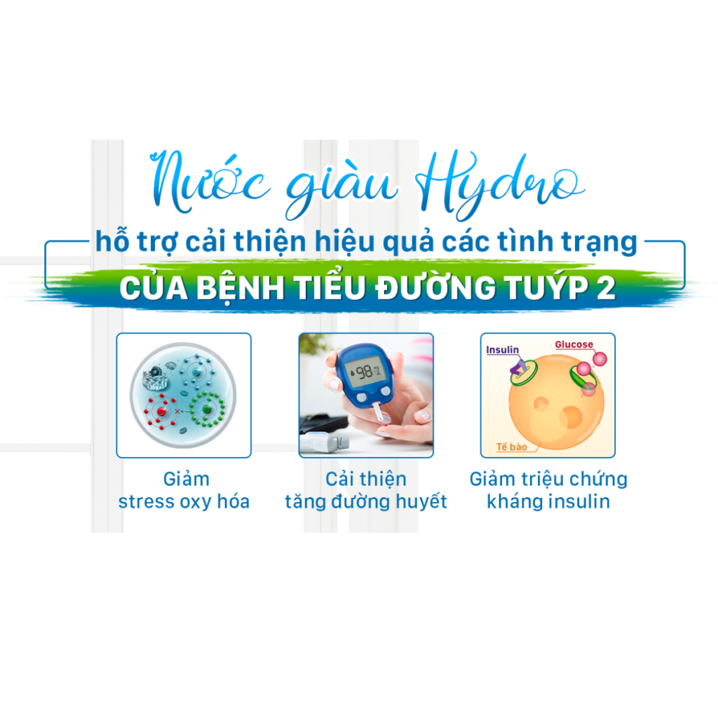 Nước giàu Hydro hỗ trợ cải thiện hiệu quả tình trạng của bệnh tiểu đường túyp 2